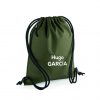 mochila de cuerdas personalizable verde